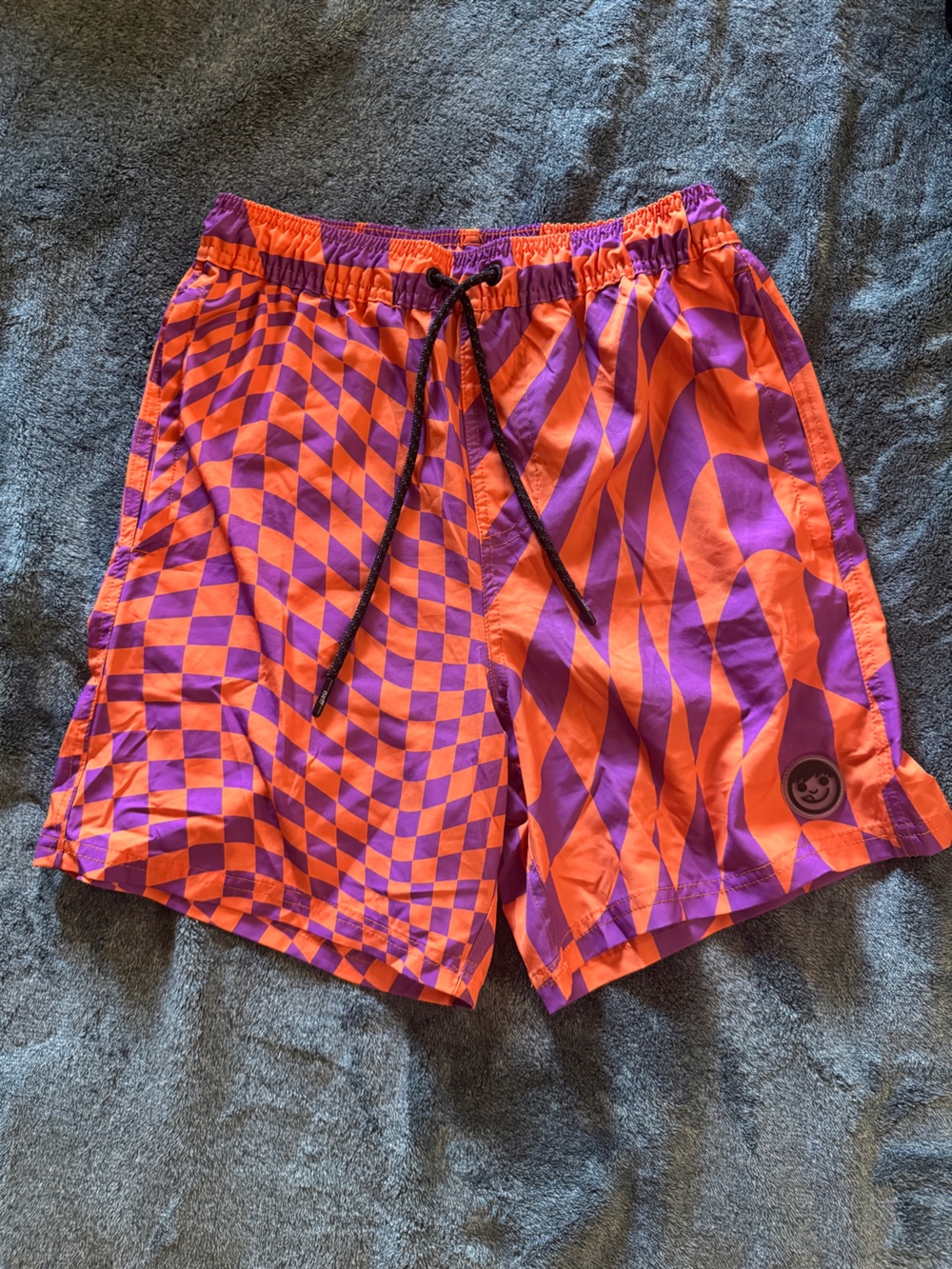 Neff Orange & Purple Geometric Swim Trunks